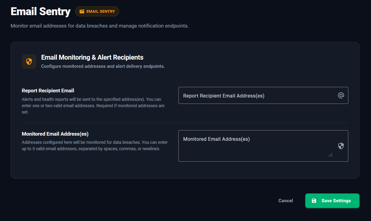 Email Sentry – dashboard til lækovervågning